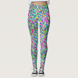 Pret Kunstzinnige Kleurrijke Confetti Stippen Wate Leggings