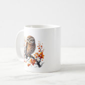 Pret leuk herfstseizoen uil monogram koffiemok (Voorkant links)