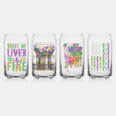 Pret Mardi Gras-ontwerpen Gedrukt Blik Glas Set (Voorkant)