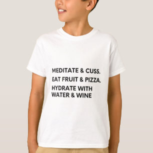Pret Meditatie En Lance T-shirt Voor Yoga En Pizza