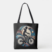 Pret moderne abstract ontwerp fiets logo  tote bag (Achterkant)