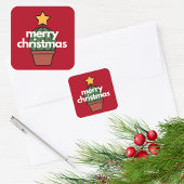 Pret moderne vrolijke cactussen kerst vierkante st vierkante sticker