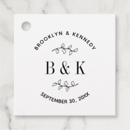 Pret Monogram Bloemige Botanische Trouw Koppel Naa Bedankjes Labels