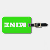 Pret Neon Groen Wit MINE Aangepaste Bagage Label (Voorkant horizontaal)