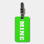 Pret Neon Groen Wit MINE Aangepaste Bagage Label (Voorkant verticaal)