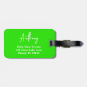 Pret Neon Groen Wit MINE Aangepaste Bagage Label (Achterkant horizontaal)