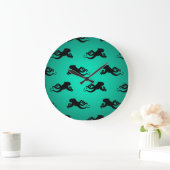 Pret Octopus Silhouetten op Groen Grote Klok (Huis)