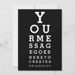 Pret-oogtestkaart met gepersonaliseerd bericht kaart