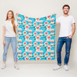 Pret Poodle Patroon Tropisch Dierenkliniek Fleece Deken