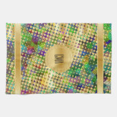 Pret Psychedelisch met Splatter van Gouden Stip Theedoek (Horizontaal)