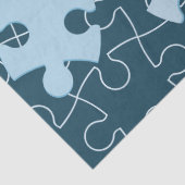 Pret puzzelstuk in het blauw "Dank je!" Tissuepapier (Detail)