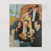 Pret-Retrofeest Mixed Media Collage Briefkaart (Voorkant)