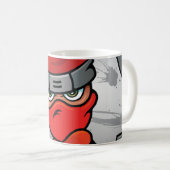 Pret rood ninja-ontwerp koffiemok (Voorkant rechts)