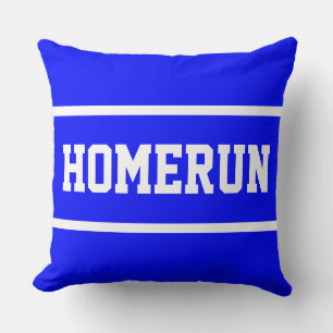 Pret Royal Blauw HOMERUN Sportieve Tekst Witte Str Kussen