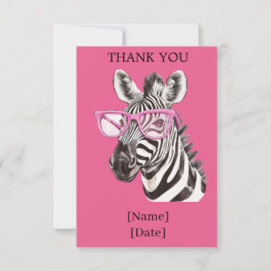 Pret Safari Dier Ontwerp - Zebra Bedankkaart