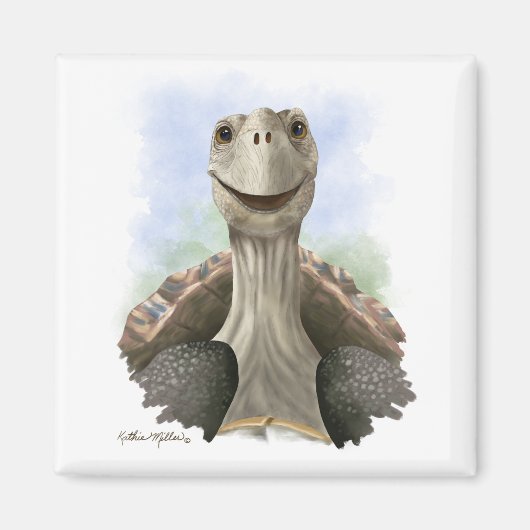 Pret Schildpad Cartoon Magneet (Voorkant)