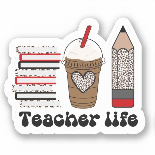 Pret school Dierprint Schooljuf Sticker (Voorkant)