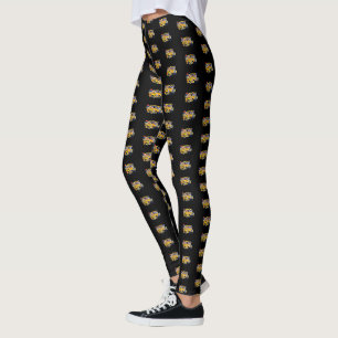 Pret schoollijnbusbestuurder feestpatroon legginge leggings