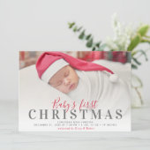 pret script 1st kerstmis baby bekendmaking aankondiging (Staand voorkant)