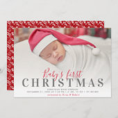 pret script 1st kerstmis baby bekendmaking aankondiging (Voorkant / Achterkant)