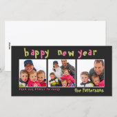 Pret & Speels Gelukkig Nieuwjaar 3 Fotokaart Feestdagenkaart (Voorkant / Achterkant)