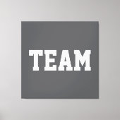 Pret Sportief Gecentreerd TEAM Witte Tekst Op Mode Canvas Afdruk (Voorkant)