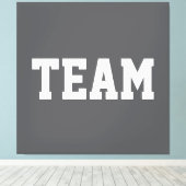 Pret Sportief Gecentreerd TEAM Witte Tekst Op Mode Canvas Afdruk (Insitu (Houten vloer))