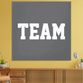 Pret Sportief Gecentreerd TEAM Witte Tekst Op Mode Canvas Afdruk (Insitu (Woonkamer))