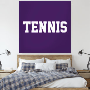 Pret Sportief Krachtig Paars Atletisch Wit TENNIS Canvas Afdruk