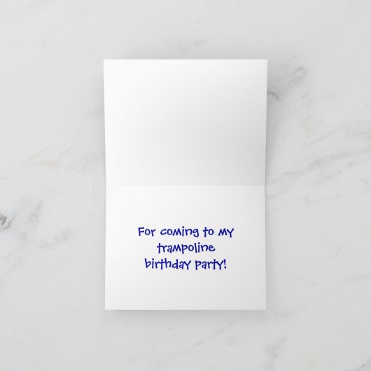 Pret springplank verjaardag bedankkaartjes - Jonge Bedankkaart (Binnen)