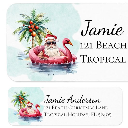 Pret strand Kerstman retouradres Etiket