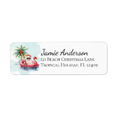 Pret strand Kerstman retouradres Etiket (Voorkant)