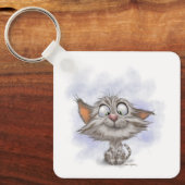 Pret tabby poesje cartoon sleutelhanger (Voorkant)
