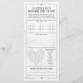 Pret-tig Huwelijksmenu met HuwelijksSpelen Krant Menu (Achterkant)