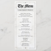 Pret-tig Huwelijksmenu met HuwelijksSpelen Krant Menu (Voorkant)