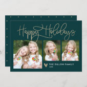 Pret-uitnodiging BEWERKBARE KLEUR Vakantiefoto Kaa Feestdagenkaart (Voorkant / Achterkant)