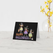 Pret van Halloween van drie de Kleine Heksen Kaart (Gele Bloem)