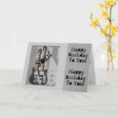 Pret, verjaardagsgroet voor een zoon, guitar. kaart (Gele Bloem)