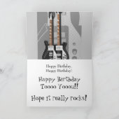 Pret, verjaardagsgroet, zwart-witte guitar. kaart (Binnen)