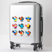 Pret-vogeldecoratieset voor knutselwerk en cadeaus sticker (Koffer)