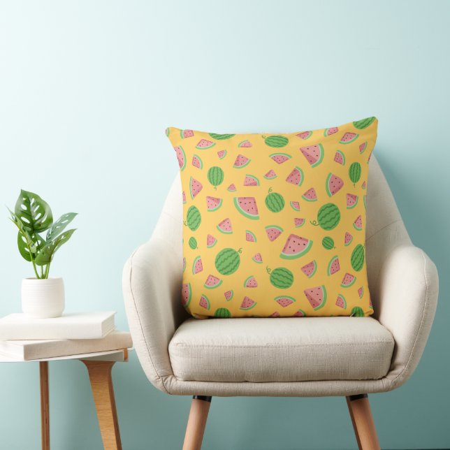 Pret watermeloen fruitpatroon zomer decoratie kussen (Stoel)
