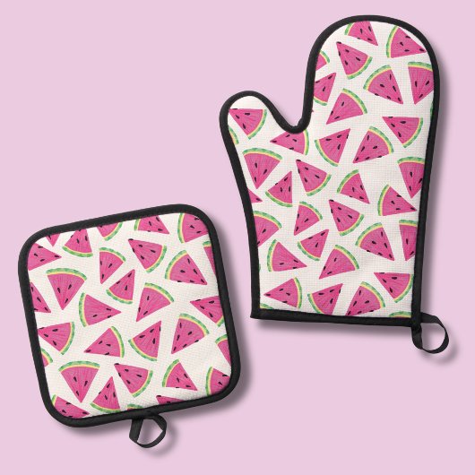 Pret watermeloen ovenwant & pannenlap set