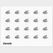Pret Zilver Abstract Cadeausticker Vierkante Sticker (Vel)