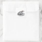 Pret Zilver Abstract Cadeausticker Vierkante Sticker (Tas)