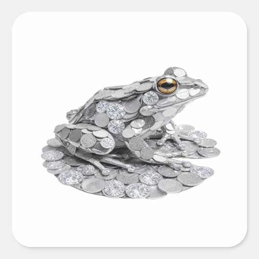 Pret Zilver Abstract Cadeausticker Vierkante Sticker (Voorkant)