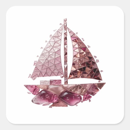 Pret Zilveren Abstracte Decal Ontwerp Vierkante Sticker (Voorkant)