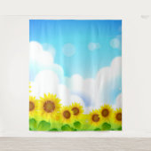 Pret Zonnebloem Foto Achtergrond Tapijt Wandkleed (Voorkant)