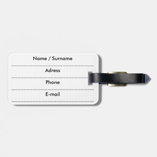 Pret zwarte kat valt om bagagelabel (Achterkant horizontaal)