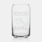 pretator in blue , shark, cartoon style blikvorm glas (Achterkant)