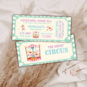 Pretbed Circuskaart Carnaval Baby Shower Kaart
